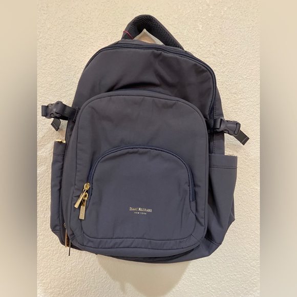 Isaac Mizrahi Handbags - Tik Tok viral Stanley cup holder Issac Mizrahi Backpacks (Charcoal/Black/Navy)